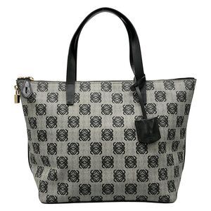 Loewe Anagram Handbag Gray Black PVC Leather